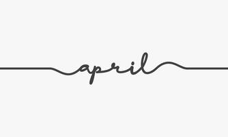 april  handwritten word vector design on white background.