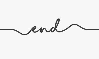 end script text on white background. vector