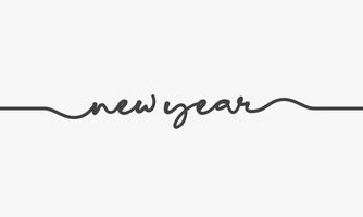 new year text handwritten vector on white background.