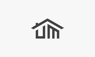 roof UM letter logo vector illustration.