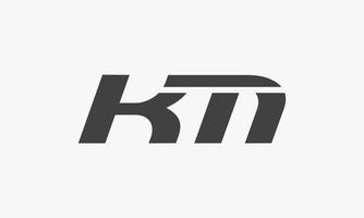 KM logo speed isolated on white background. vector