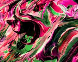 Diseño de fondo de pintura de aceite acrílica pintada fluida mezcla de colores líquidos de verde oscuro y rojo con creatividad y obras de arte modernas foto