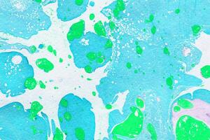 Abstract ink background.Winter blue and green marble ink paper textures on white watercolor background.Wallpaper for web and game design. photo