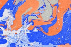 Fondo de tinta abstracta.Texturas de papel de tinta de mármol azul y naranja de invierno sobre fondo blanco de acuarela.Papel tapiz para diseño web y de juegos.