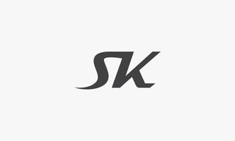 SK letter logo concept isolated on white background. vector