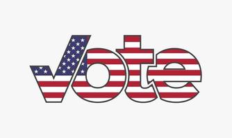 vote text with usa flag vector illustration.