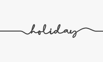 holiday word script on white background. vector