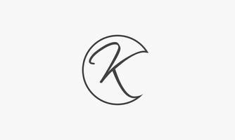 Logotipo de la letra k de la línea de medio círculo. vector