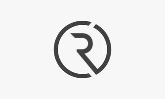 R or C R circle logo design vector