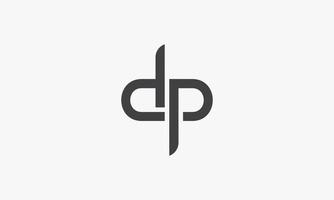 DP lowercase letter logo isolated on white background. vector