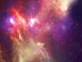 Infinite beautiful cosmos purple and red background with nebula, cluster of stars in outer space. Beauty of endless Universe filled stars.Cosmic art, science fiction wallpaper