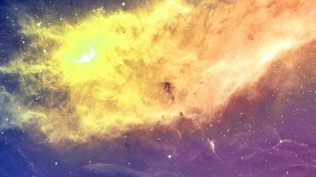 Infinite beautiful cosmos yellow and blue and orange background with nebula, cluster of stars in outer space. Beauty of endless Universe filled stars.Cosmic art, science fiction wallpaper photo
