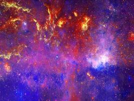 Infinite beautiful cosmos dark blue and red background with nebula, cluster of stars in outer space. Beauty of endless Universe filled stars.Cosmic art, science fiction wallpaper photo