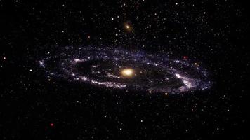 Space travel Nebula sky to Spiral Galaxy video