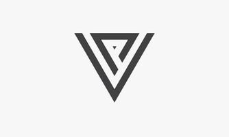 triángulo letra v o vp o pv concepto de logotipo aislado sobre fondo blanco. vector