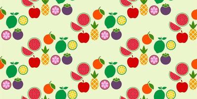 Fondo de patrón de frutas de frescura. gráfico vectorial. vector