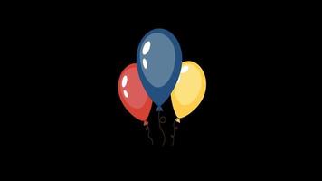 Balloons animation with alpha matte video