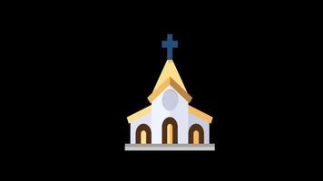 church animation with alpha matte video