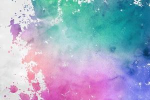 greenish blue and pink watercolor colorful bright ink and watercolor textures brushed painted abstract background. brush stroked photo