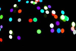 Fondo de desenfoque de color multicolor y fondo de círculo y efecto de luces de Navidad de desenfoque de círculo abstracto