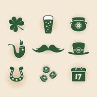 conjunto de iconos del día de san patricio vector