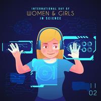 International Day of Women and Girls in Science vector