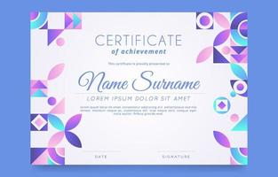 Colorful Geometric Certificate Template vector