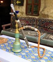 East hookah on the background of traditional oriental interior photo