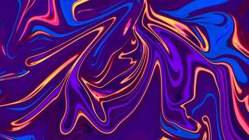 Mezcla de colores púrpura y azul y amarillo, pintura abstracta multicolor y de mármol, estampado de moda, diseño de fondo natural curva de línea líquida que fluye en una franja brillante foto