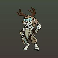 carácter cósmico de la mascota del concepto de jackalope vector