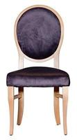 Wooden chair with a soft saddle and a round back isolated on a white background. photo