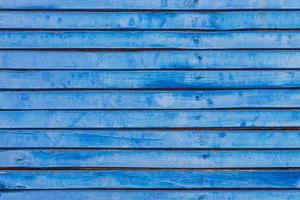 Weathered old dark blue wooden fence, horizontal planks, close-up. photo