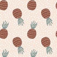 Seamless  pattern with abstract pineapples on a beige background Creative modern texture vector