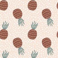 Seamless  pattern with abstract pineapples on a beige background Creative modern texture vector