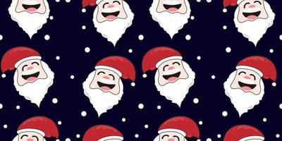 Seamless santa claus pattern, Vector drawing cartoon character smile for decoration background.