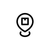 location icon design vector symbol pin, map, cardboard box, navigation for ecommerce
