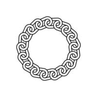 17 circle chain with line vector illustration background. Chain round frame on white background