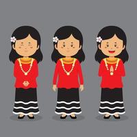 Maldives Character with Various Expression vector