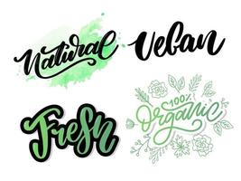 100 set Natural Vector Lettering Stamp Illustration slogan calligraphy