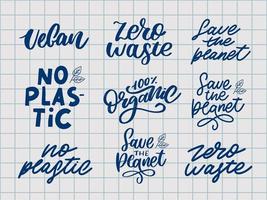 Letras de pincel orgánico. palabra dibujada a mano orgánica con hojas verdes. etiqueta, plantilla de logotipo para productos orgánicos, mercados de alimentos saludables. vector