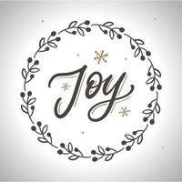 Unique hand drawn lettering of the word Joy. Positive and motivational vector element illustration. Modern ink brush calligraphy isolated on white background. Perfect card, poster, apparel design.