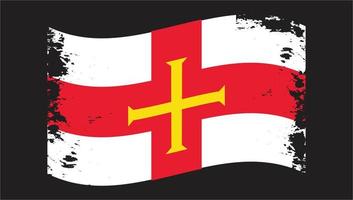 pincel de pintura de bandera ondulada transparente del país de guernsey vector