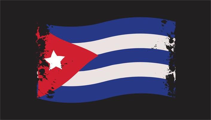 Cuba Country Transparent Wavy Flag Grunge Brush