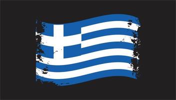 diseño de la bandera del cepillo ondulado del país de grecia vector