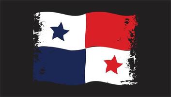 Panama Country Transparent Wavy Flag Grunge Brush vector