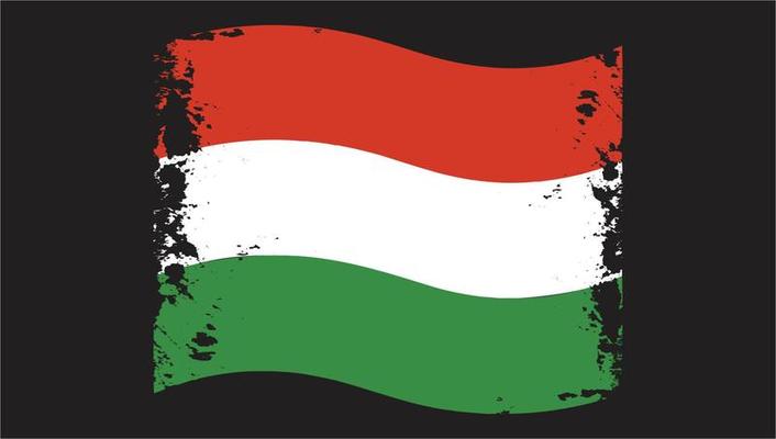 Hungary Country Transparent Wavy Flag Grunge brush