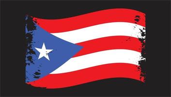 pincel de bandera ondulada transparente del país de puerto rico vector