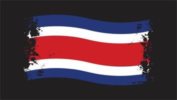 Costa Rica Country Transparent Wavy Flag Grunge Brush vector