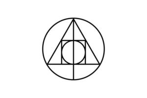 sacred magic geometry , occult symbol , alchemical symbol showing the interaction between the four elements of matter symbolizing the philosopher's stone, vector isolated on white background