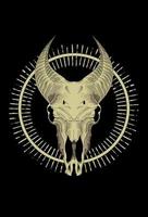 Skull goat and elips artwork illustration vector